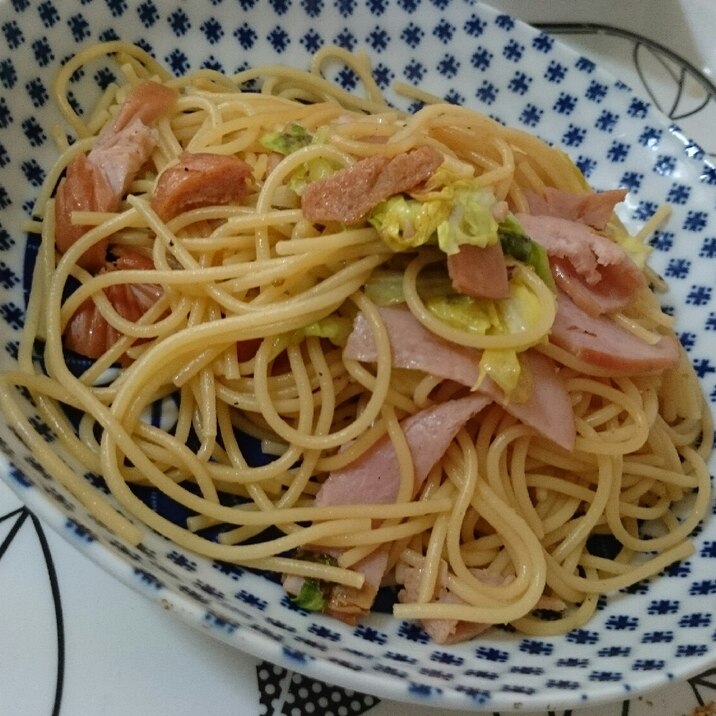 ベーコンとキャベツのゆず胡椒パスタ